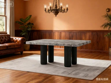 Luxury Rectangle Marble Dining Table Modern Italian Style for Villa