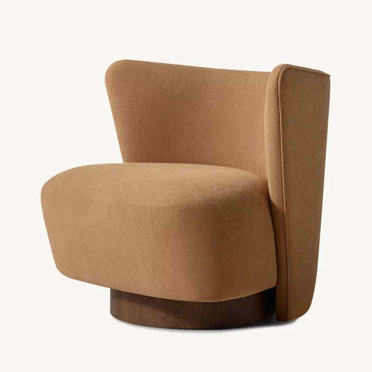 Midcentury Wing Chair – Solid Oak Frame with Italian Leather – Designer Statement Piece