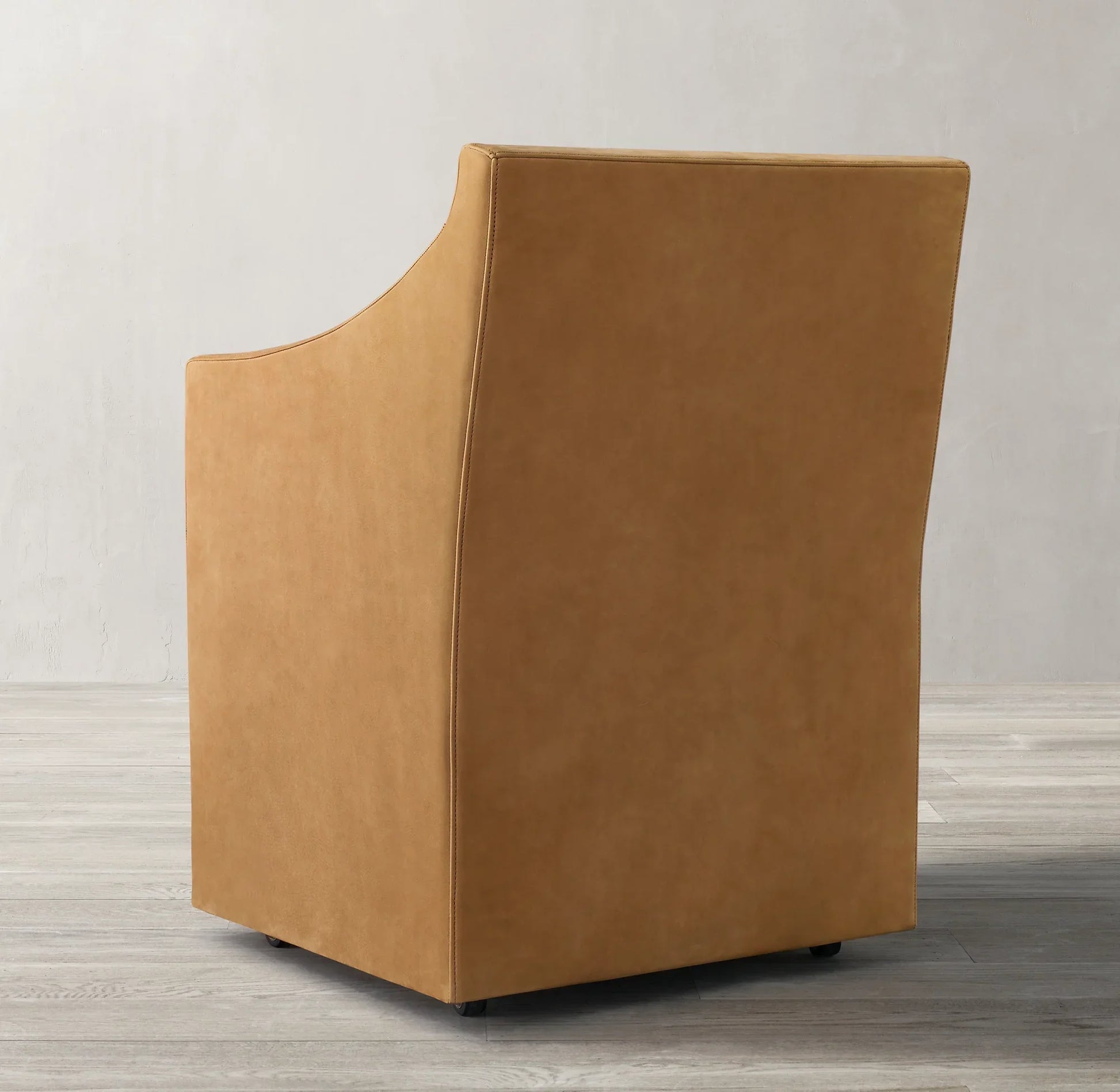 Ellison Slope Arm Dining Armchair – Leather and Solid Wood Modern Chair