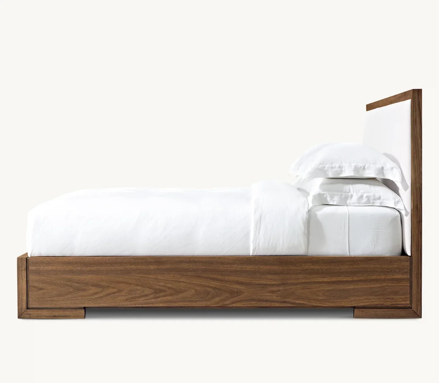Upholstered Panel Bed – Enzo American Walnut Postmodern Piece | 1601318927174