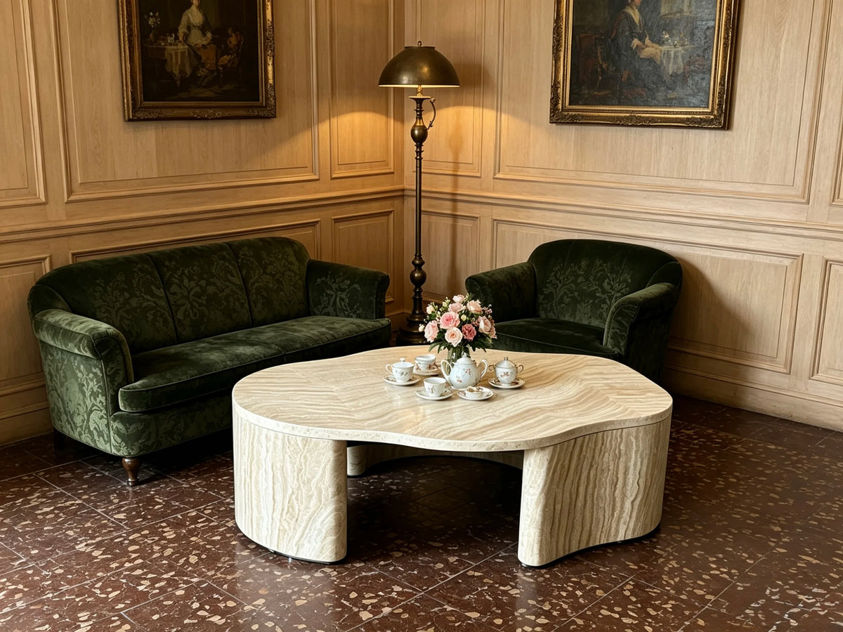 Luxury Geometric Marble Coffee Table Modern Italian Style for Villa
