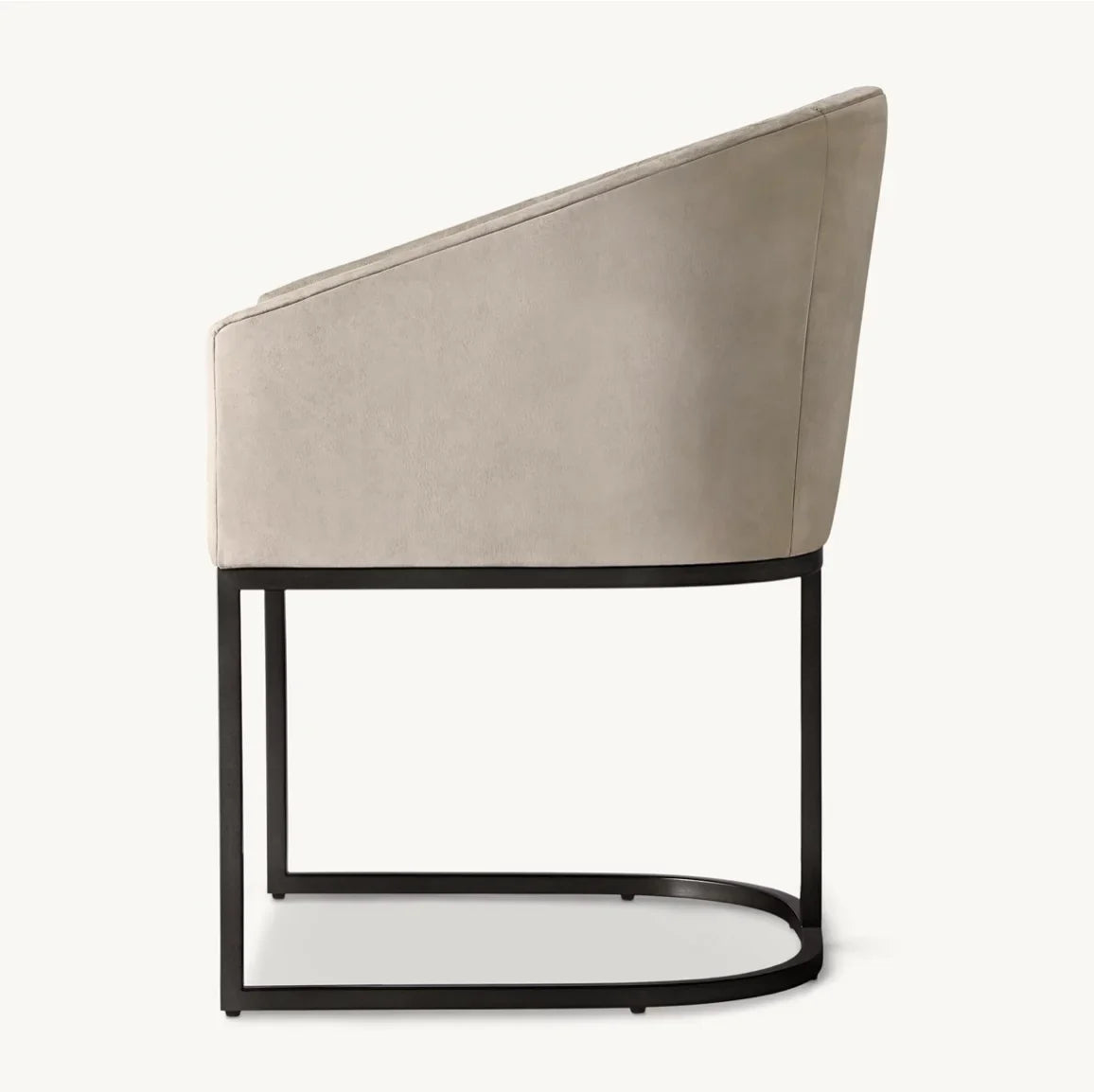 Emery Barrelback Slope Arm Dining Armchair – Midcentury Modern Leather Statement Piece
