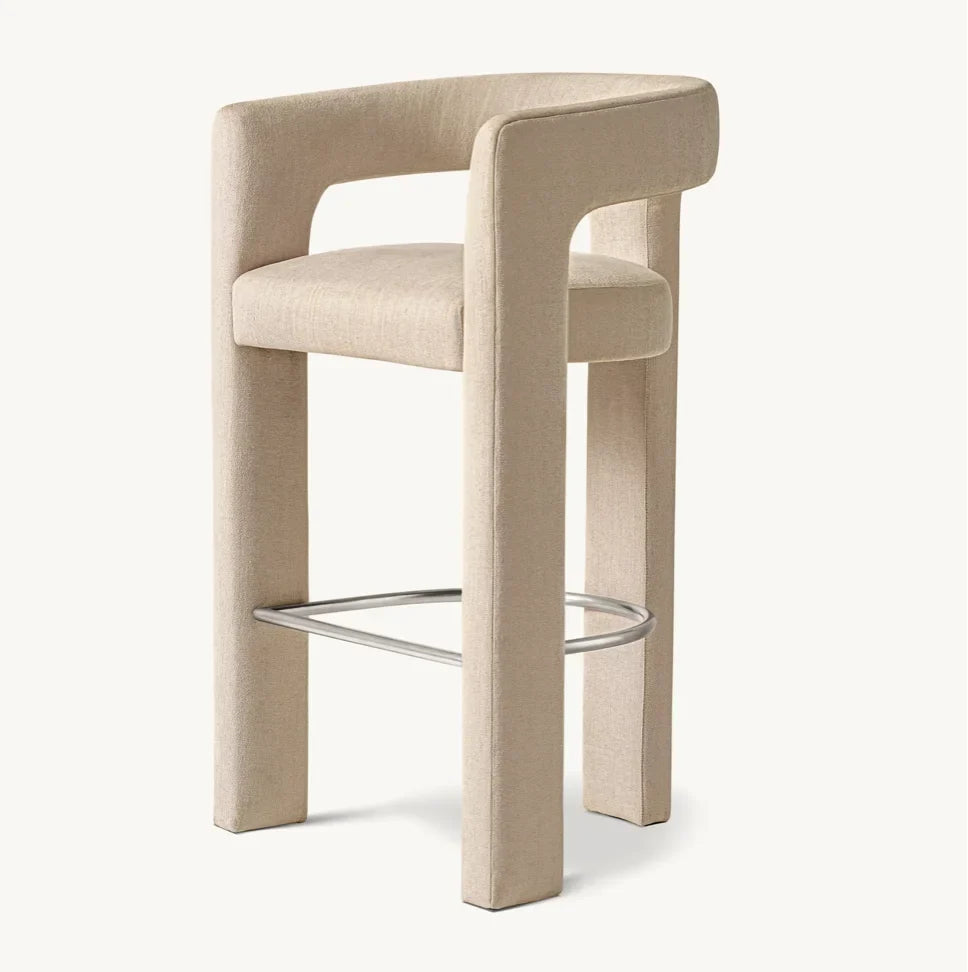 Ines Counter & Bar Stool – Contemporary Architectural Open Fabric Upholstery