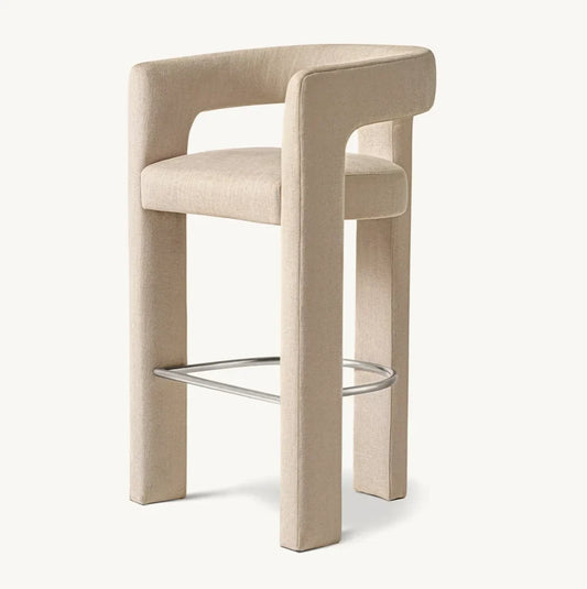 Ines Counter & Bar Stool – Contemporary Architectural Open Fabric Upholstery