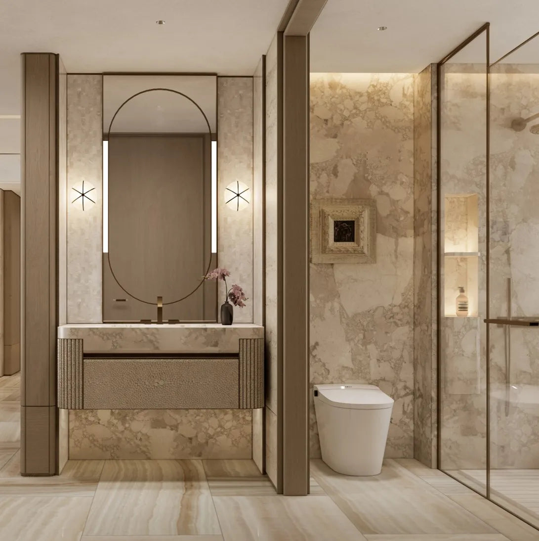 Wall Mounted Bathroom Vanity Set with LED Mirror 80cm