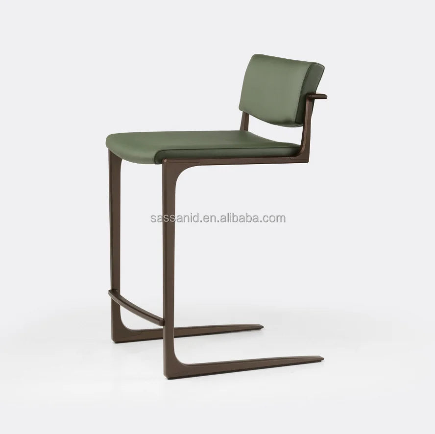 Contemporary Leather Counter Stool – Shadow Design Oak Statement Piece
