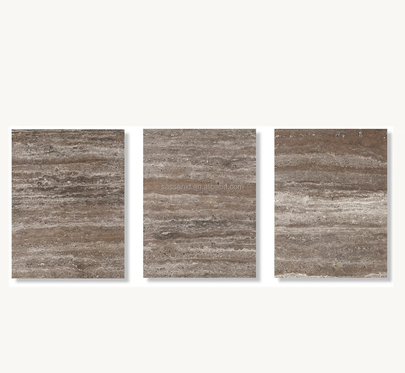 Dining Table – Sassanid Reeded Stone Base in Silver Travertine – Luxury Contemporary Piece