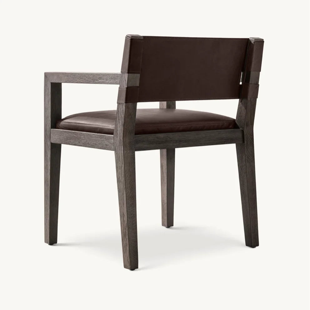 French Art Deco Dining Armchair – Saddle Leather Statement Piece