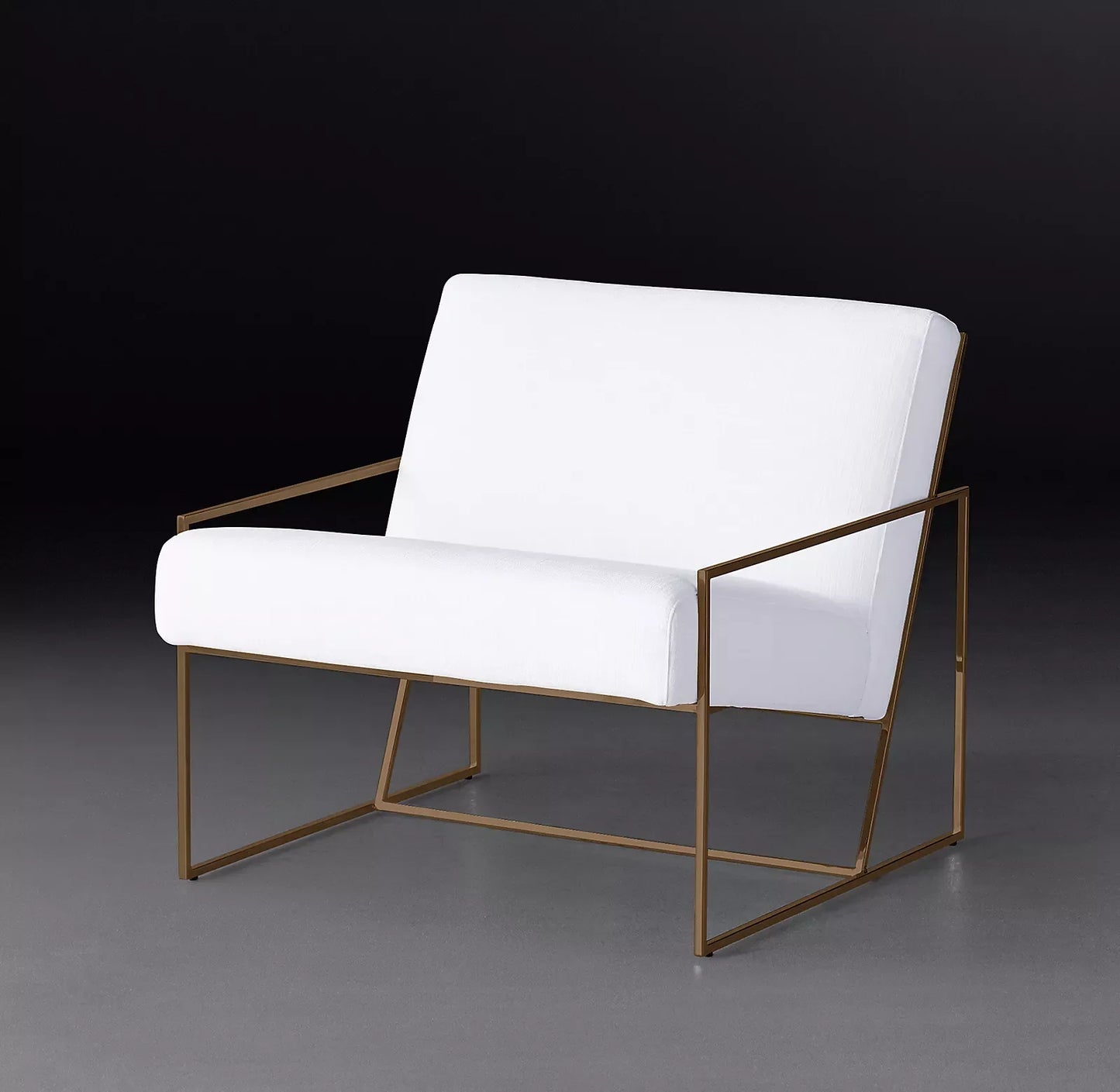 Modern Geometric Lounge Chair – Linen Upholstery Re Home Statement Piece
