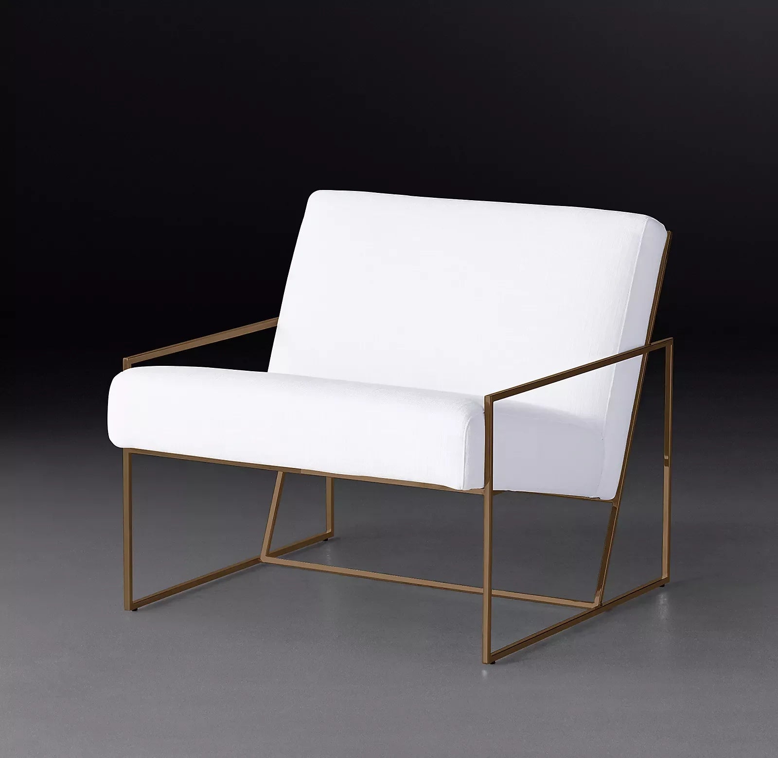 Modern Geometric Lounge Chair – Linen Upholstery Re Home Statement Piece