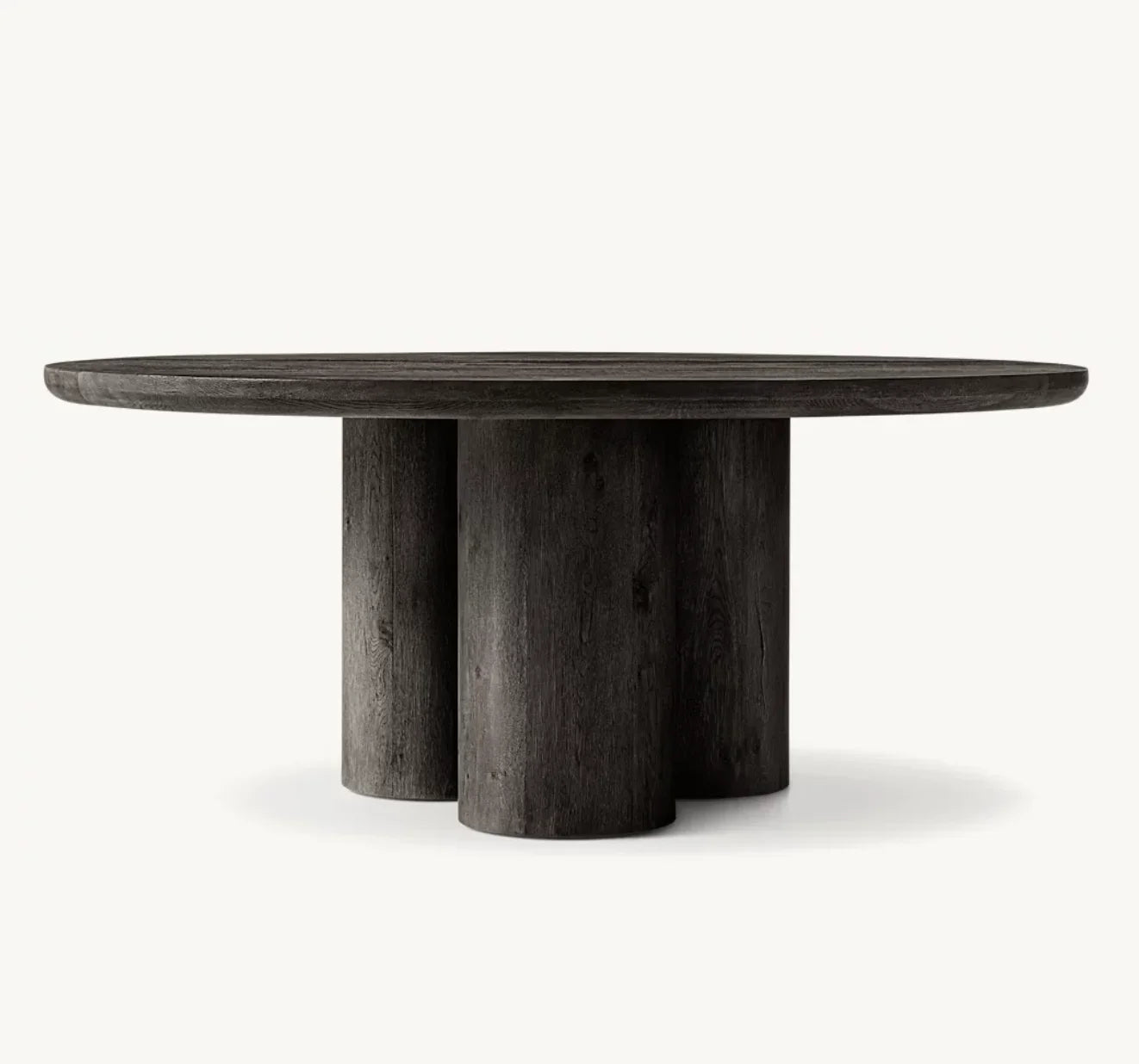 Osloo Round Dining Table – Solid Oak Cylinder Base Mid-Century Design