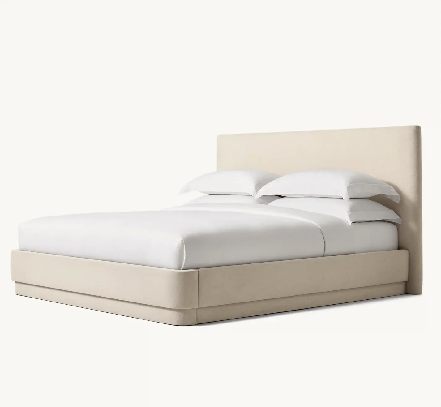 Mulholland Upholstered Panel Bed – Fully Upholstered Nontufted Premium Fabric Contemporary Luxury