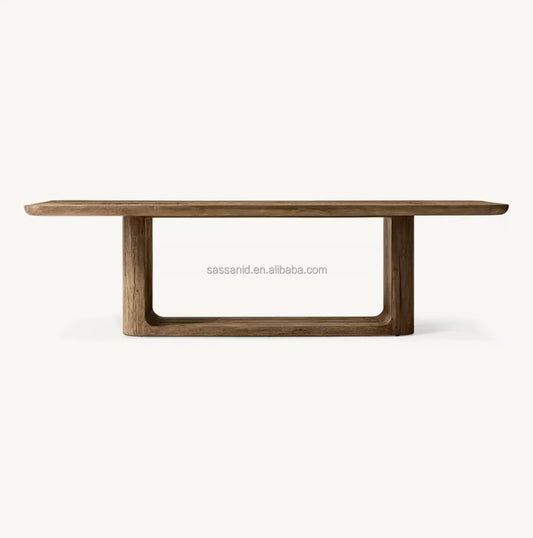 Dining Table Open Rectangular Aged Oak Luxury Contemporary Design | 1601736778468