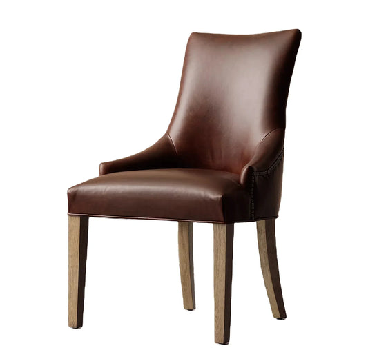 Martine Leather Dining Armchair by Re Home – French Design Classic Oak