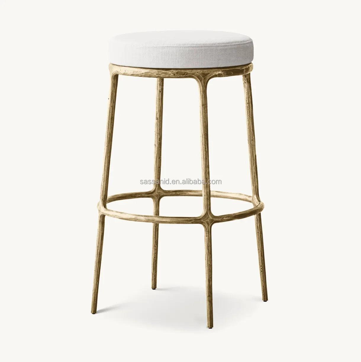 Thadeus Backless Swivel Bar Stool – Hand Forged Metal Statement Piece