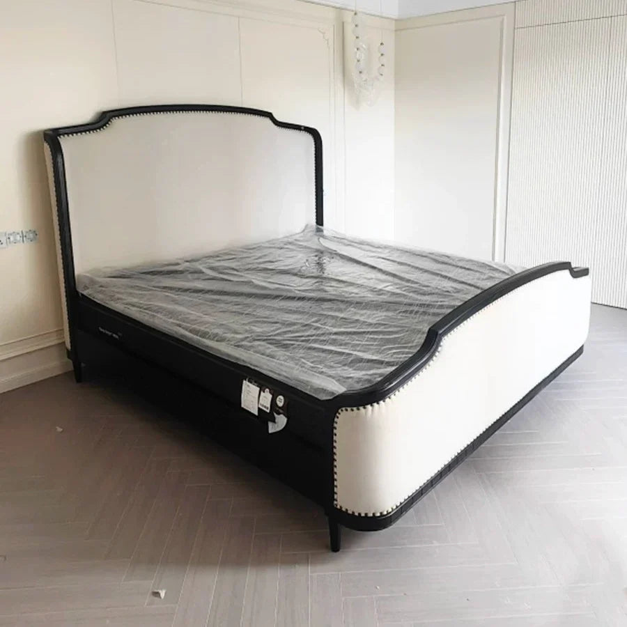 Solid Wood Platform Bed – French-Inspired Birch Master Bedroom Piece | 26-173