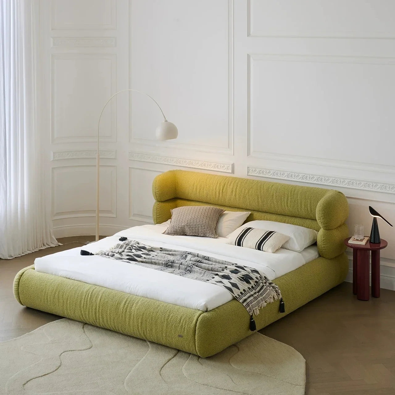 Modern Minimalist Upholstered Bed – Fabric Statement Piece | 26-216