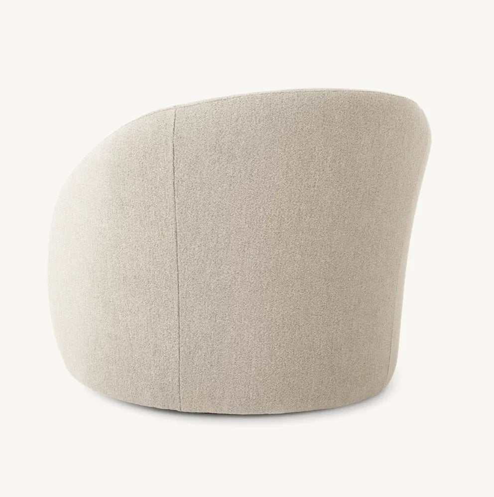 Italian Minimalist Lounge Chair – Sculptural Bouclé Statement Piece