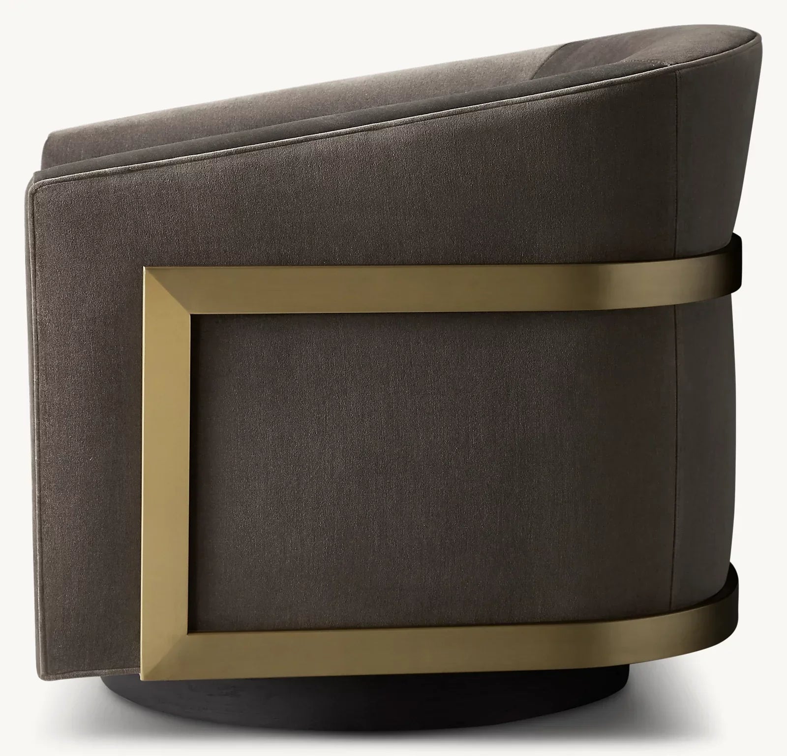 Reginald Swivel Chair – Contemporary Slope Arm Accent Chair with Oak Base