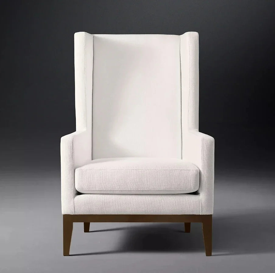 Draper Wingback Chair – Minimalist Shelter Back in Performance Fabric – Modern Design