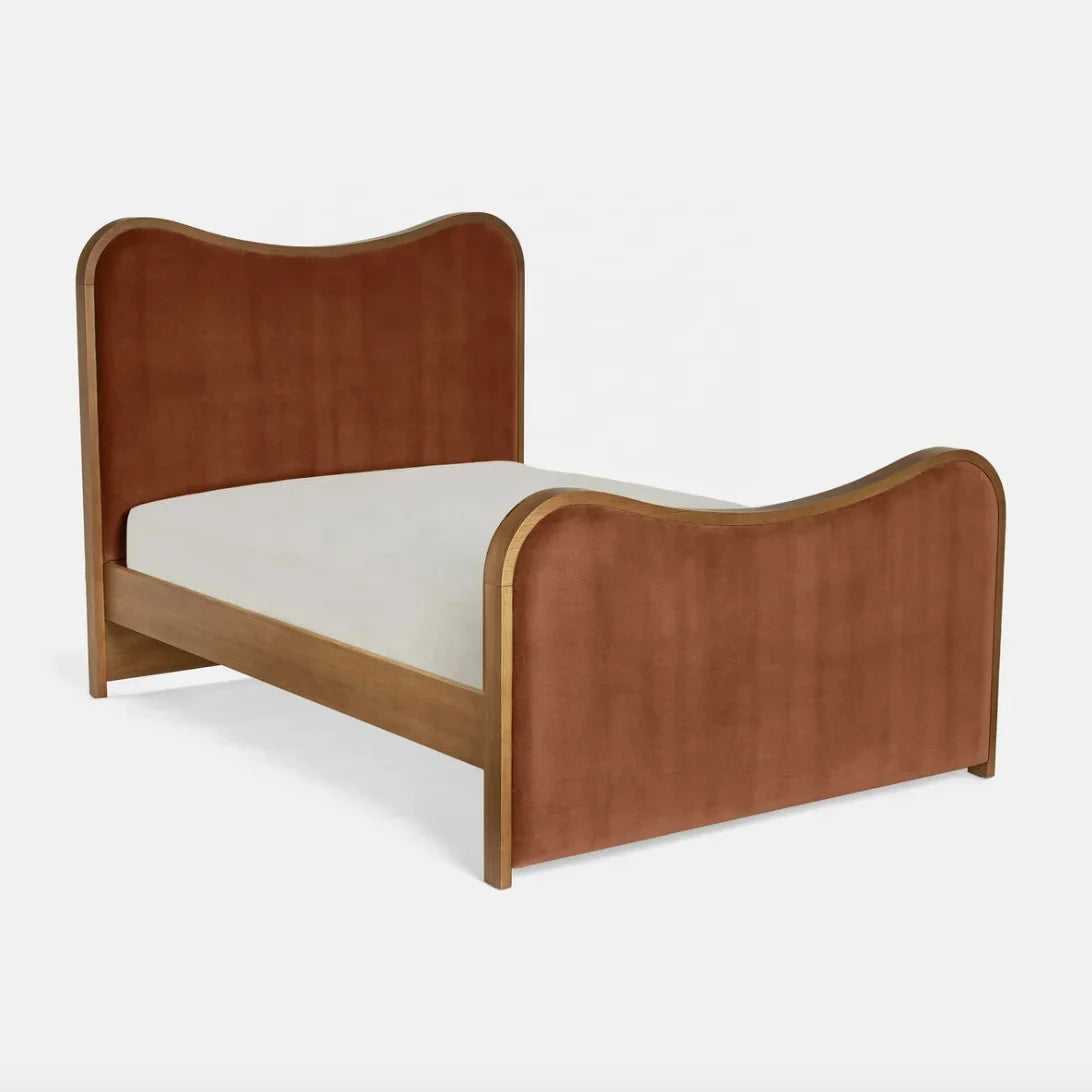 King Cloud Platform Bed – Chocolate Leather Mid-Century Modern | 1601061771728