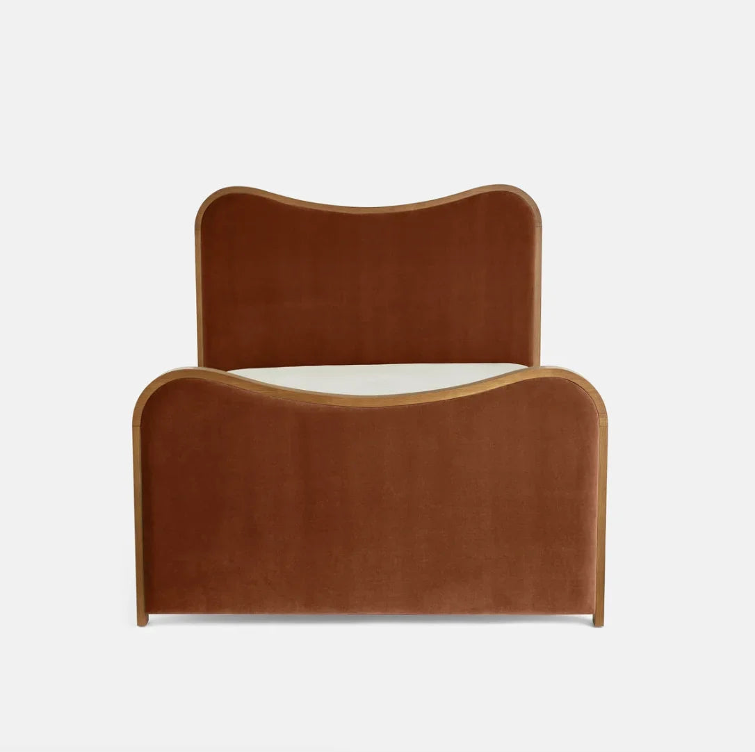 King Cloud Platform Bed – Chocolate Leather Mid-Century Modern | 1601061771728