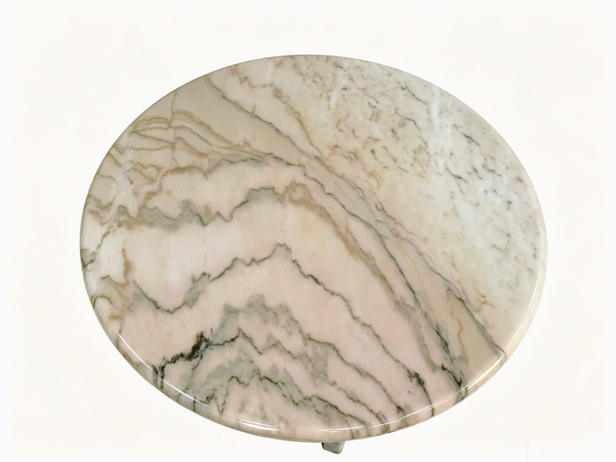 Luxury Round Smoke Pink Marble Coffee Table Modern Italian Style for Villa