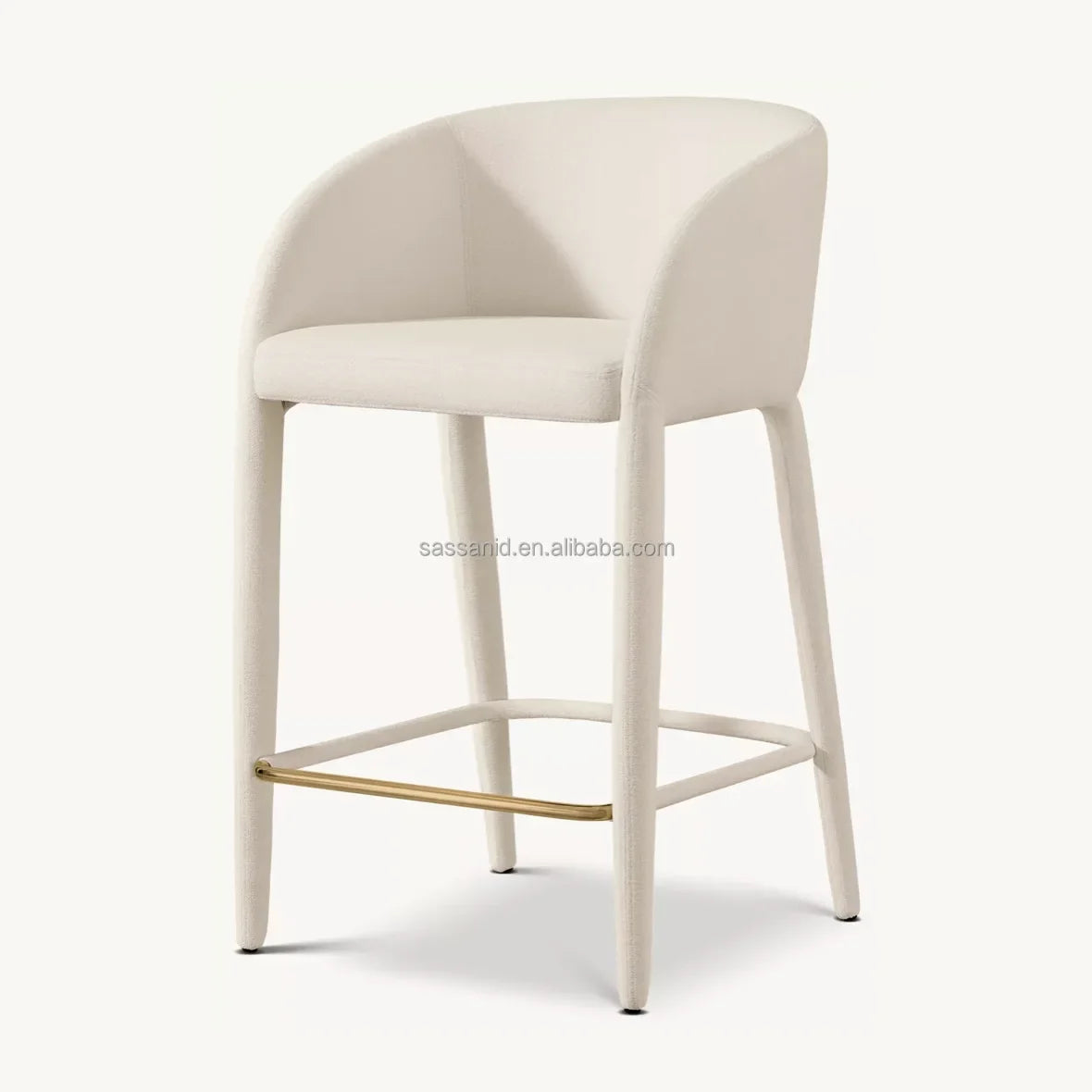 Barrelback Stool – Midcentury Silhouette, Vegan Leather & Metal | 1601579475092