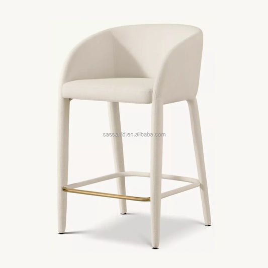 Barrelback Stool – Midcentury Silhouette, Vegan Leather & Metal | 1601579475092