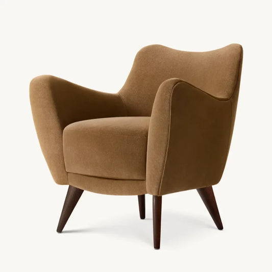 Florentia Sculptural Chair – Midcentury Oak & Leather Statement Piece by Re Home