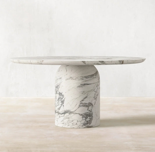 Round Dining Table – Sculptural Italian Marble Cupela Statement Piece | 1600725970090