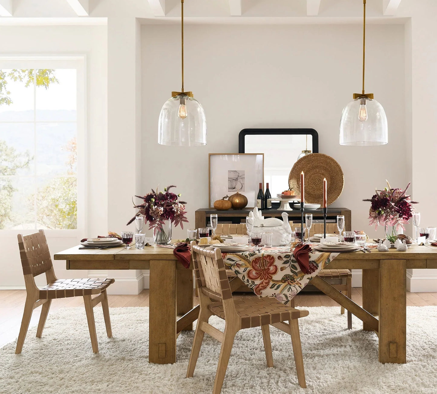 Dining Chair Woven Leather Oak White by Re Home – 85023-882