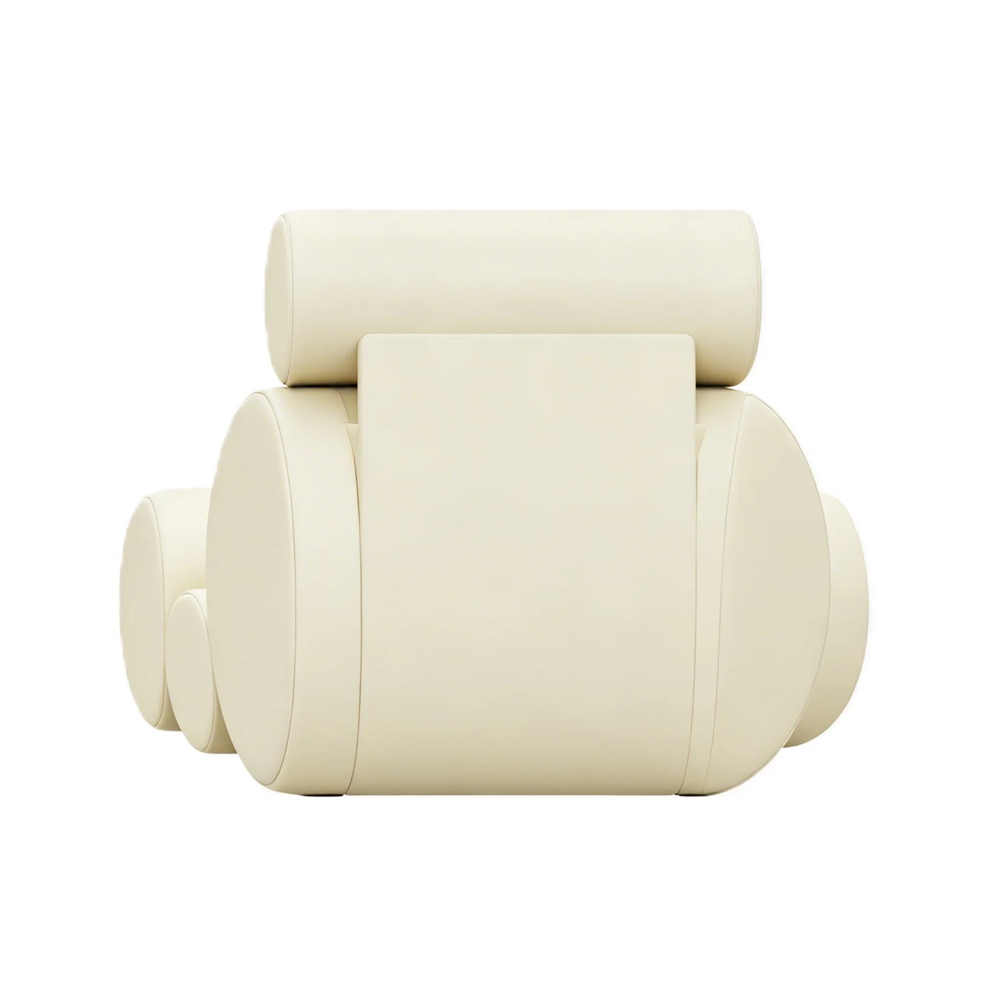 Modern Minimalist Single Leisure Sofa Chair in Rice White