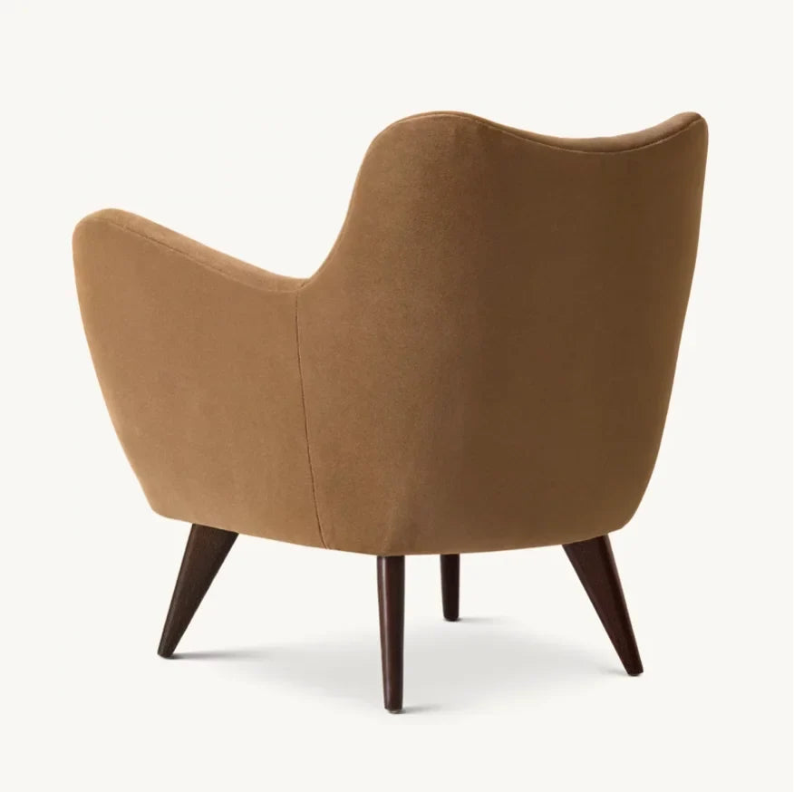 Florentia Sculptural Chair – Midcentury Oak & Leather Statement Piece by Re Home