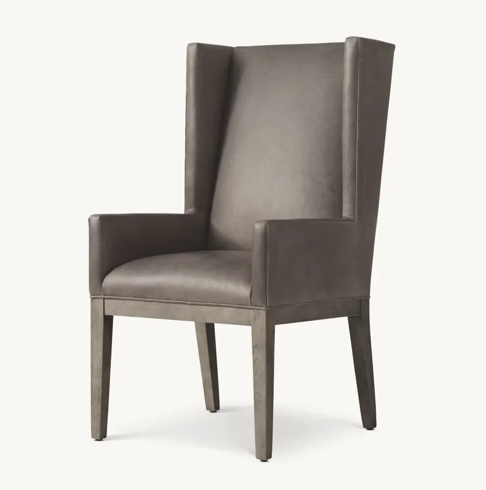 Contemporary Wing Chair – 1950s European Inspired Oak Statement Piece