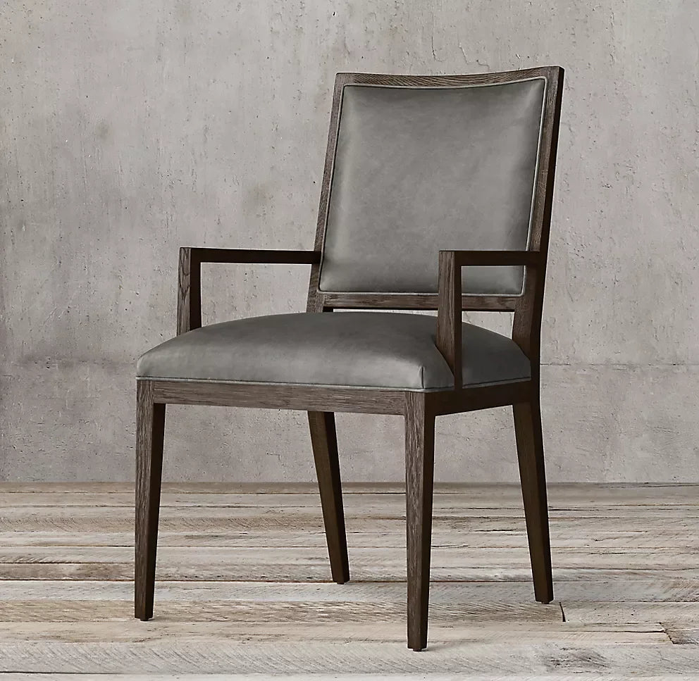 Mid-Century Dining Chair – Solid Oak & Berkshire Leather Statement Piece
