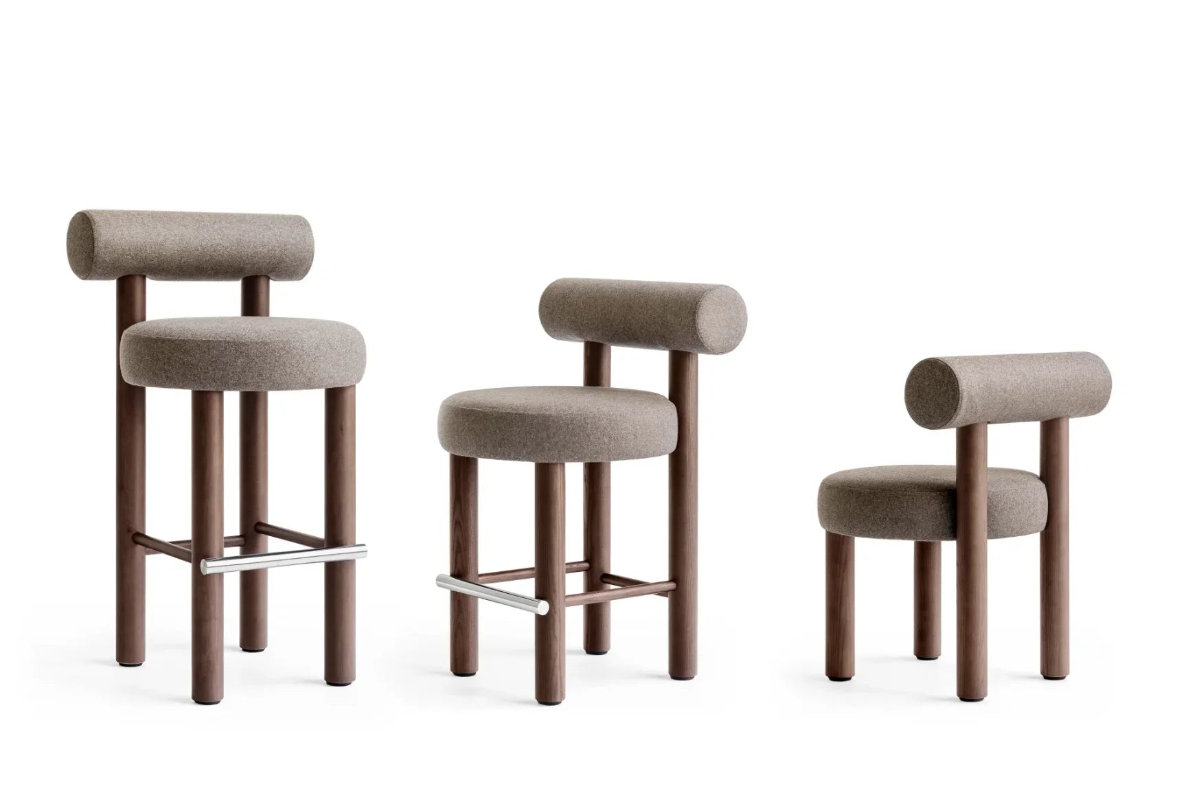 Bauhaus Bar Stool – Oak and Performance Fabric Modern Design Piece