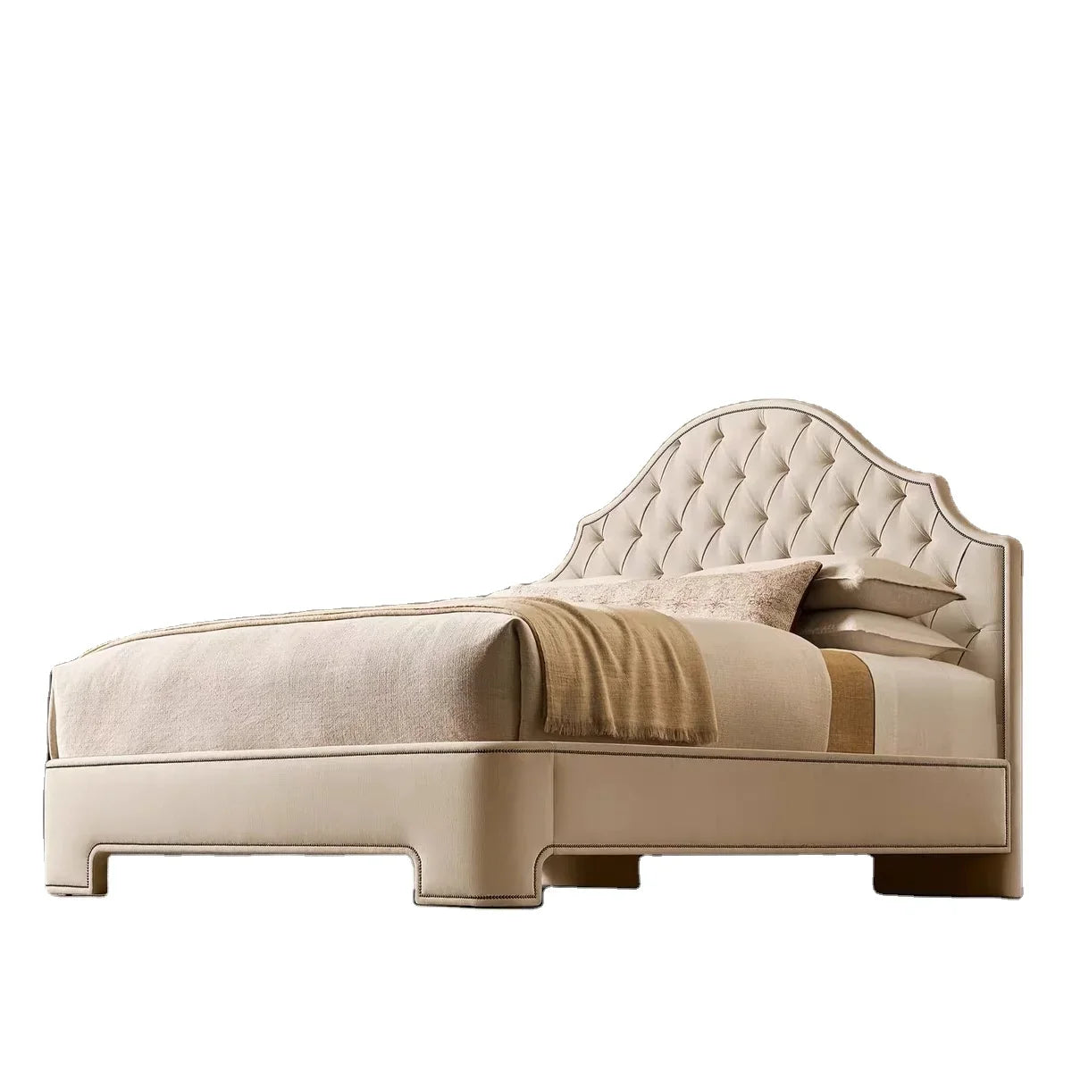 Upholstered Velvet Bed – Modern Retro Design Statement Piece | 026