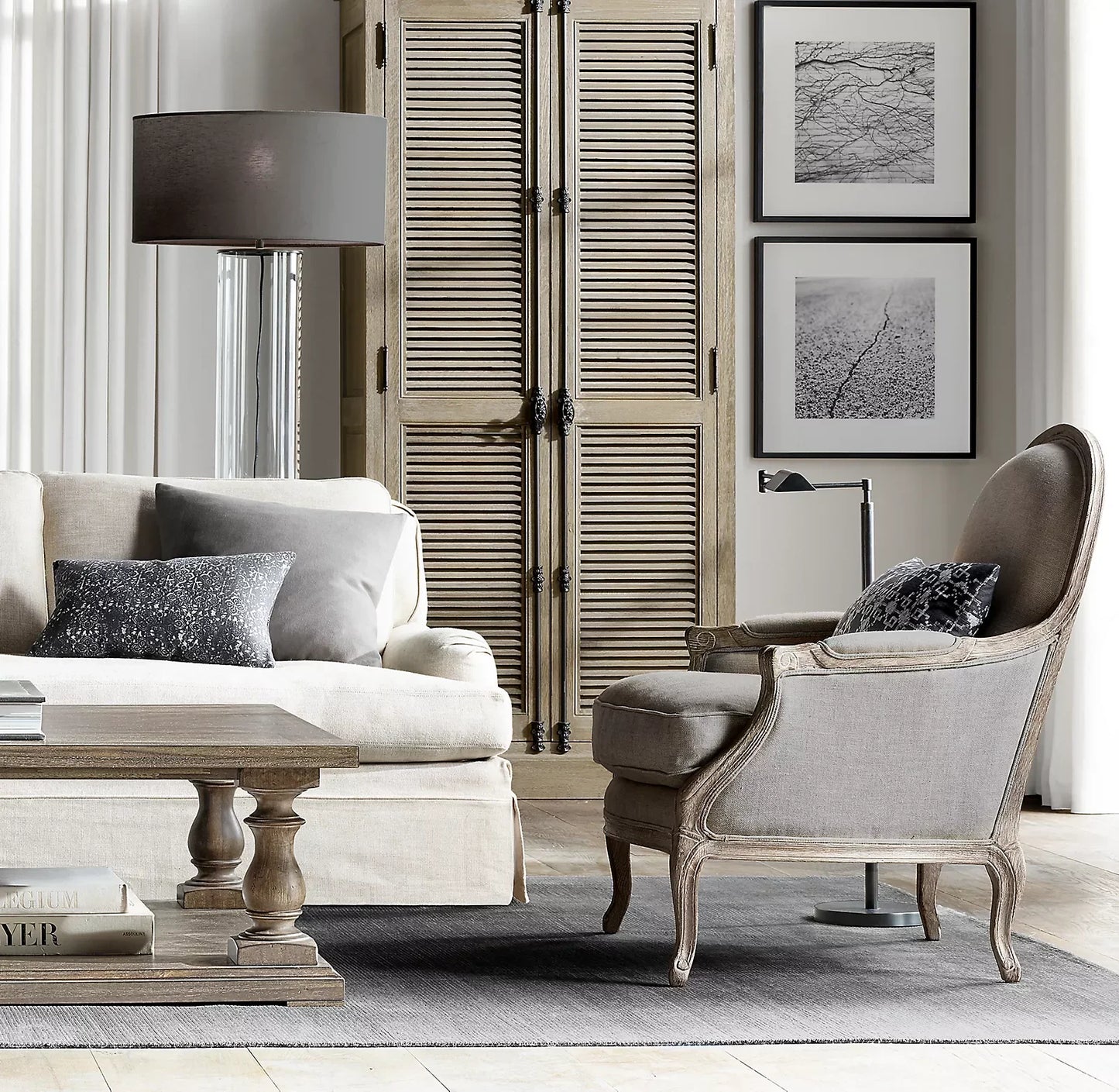Lyon Wingback Armchair – High Shelter Back Linen Statement Piece