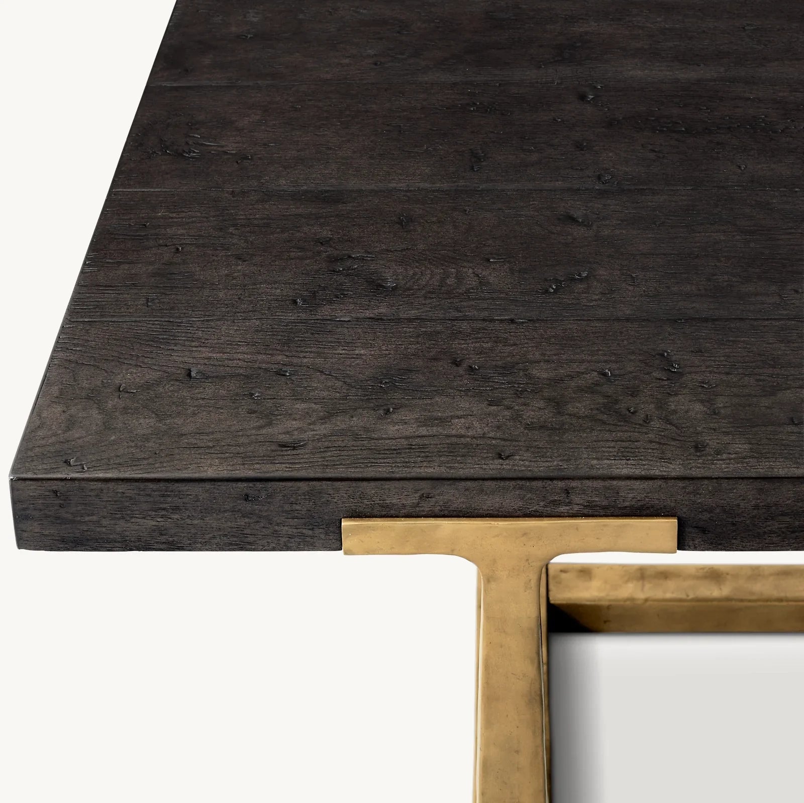 Industrial Extension Dining Table – T-Brace Hand-Cast Metal & Waxed Oak Statement Piece