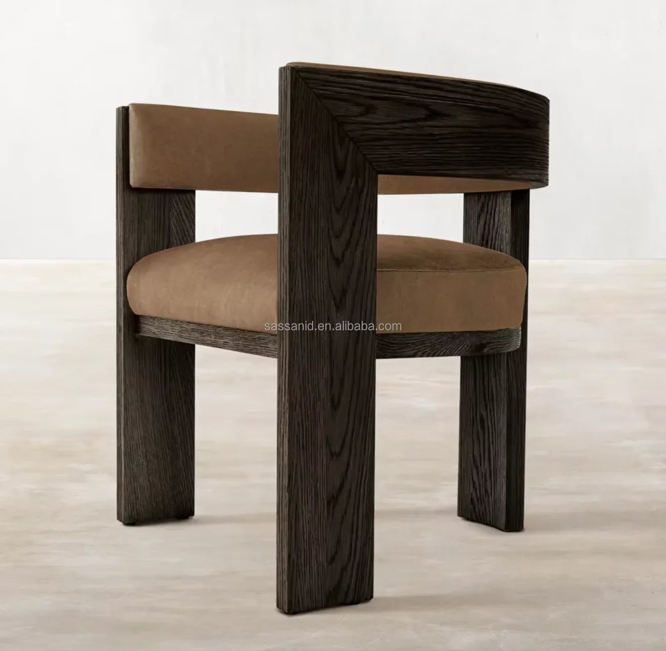 Dining Chair – Contemporary Solid Oak & Leather Mid-Century Piece