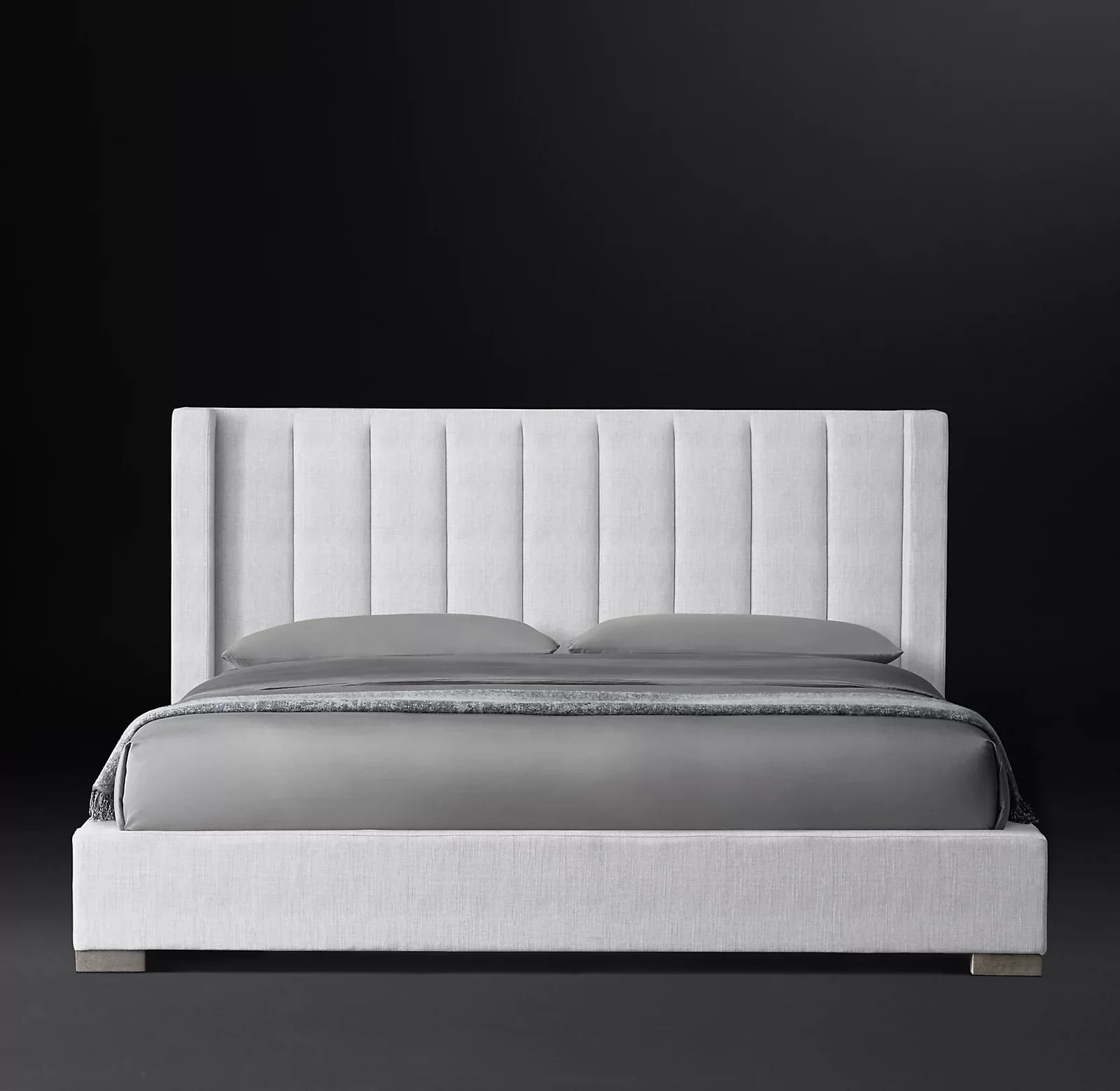 Modernist Shelter Platform Bed – Luxury Oak and Fabric Statement Piece