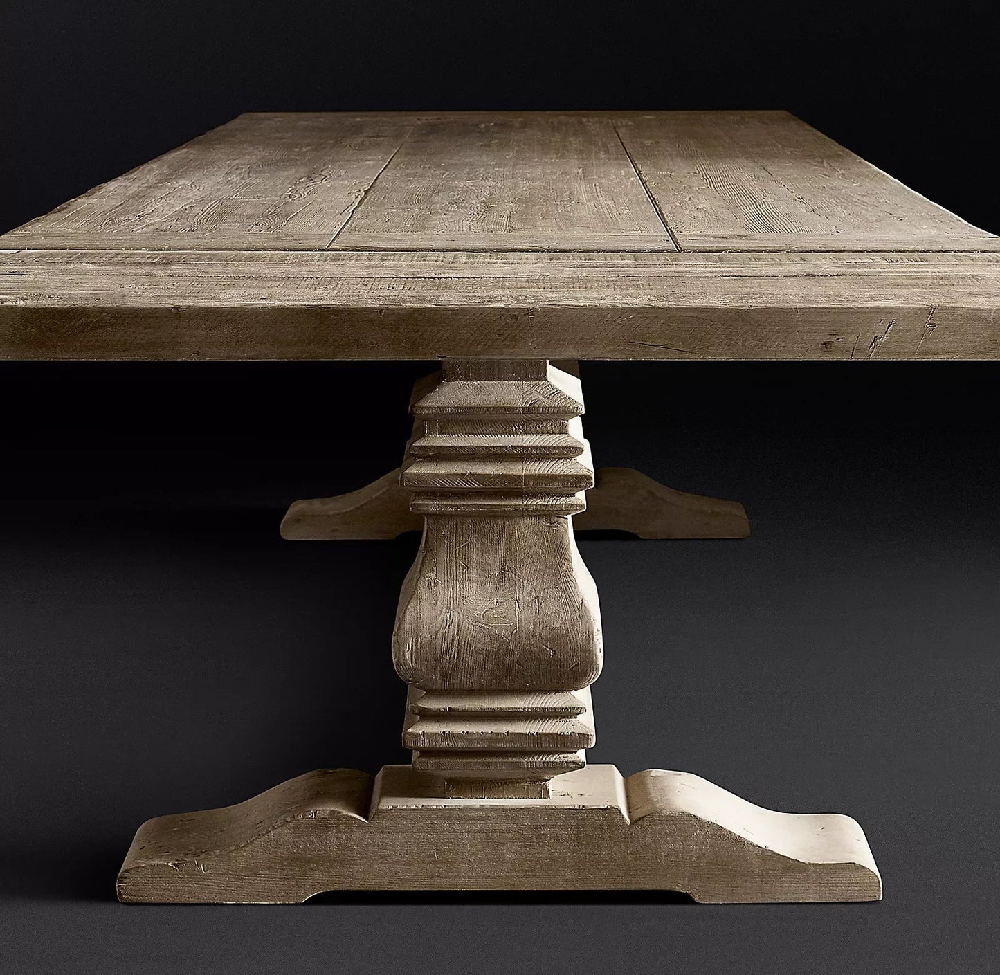 Extension Dining Table – Trestle Base American Oak Handcrafted Statement Piece