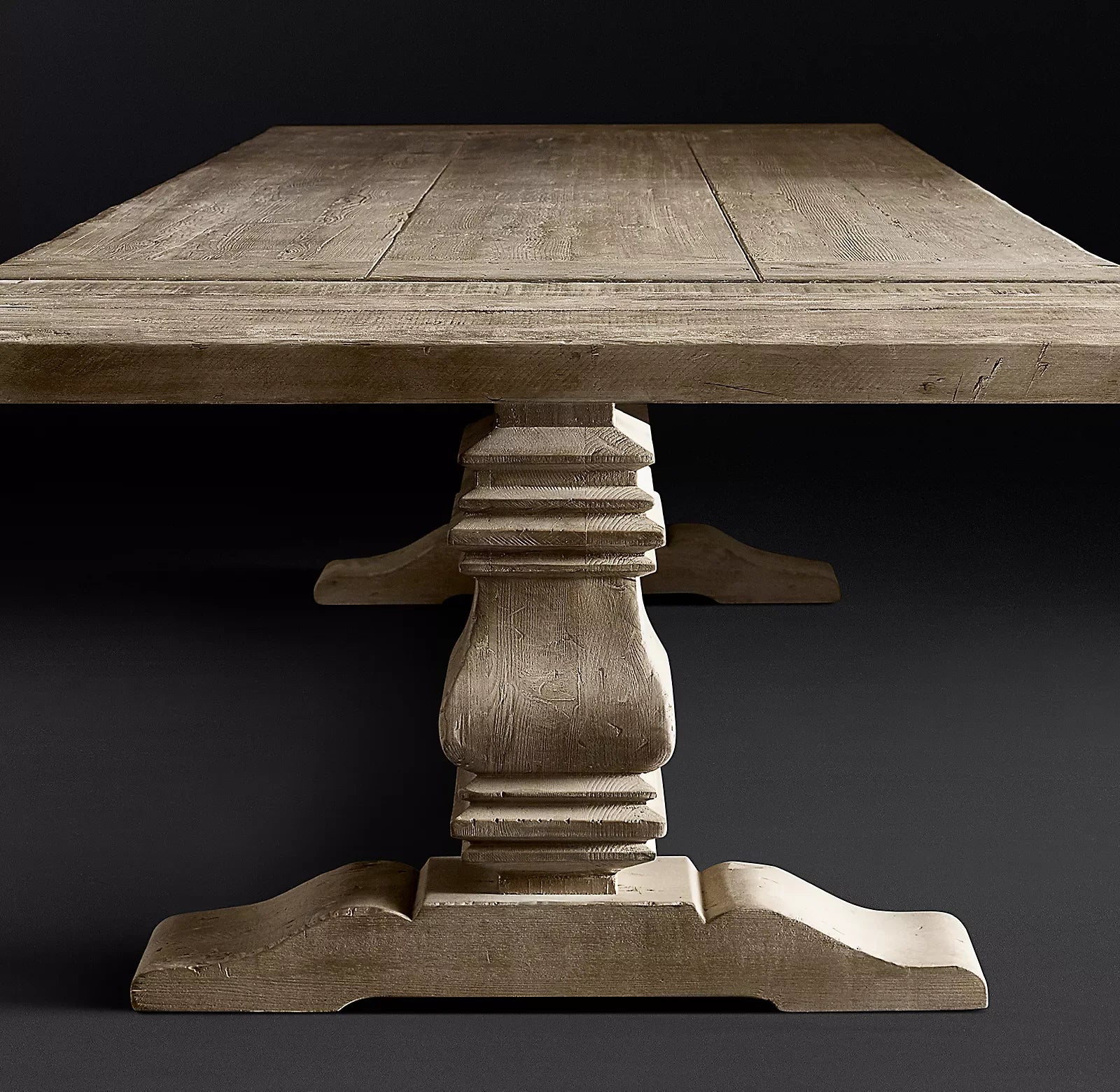 Extension Dining Table – Trestle Base American Oak Handcrafted Statement Piece