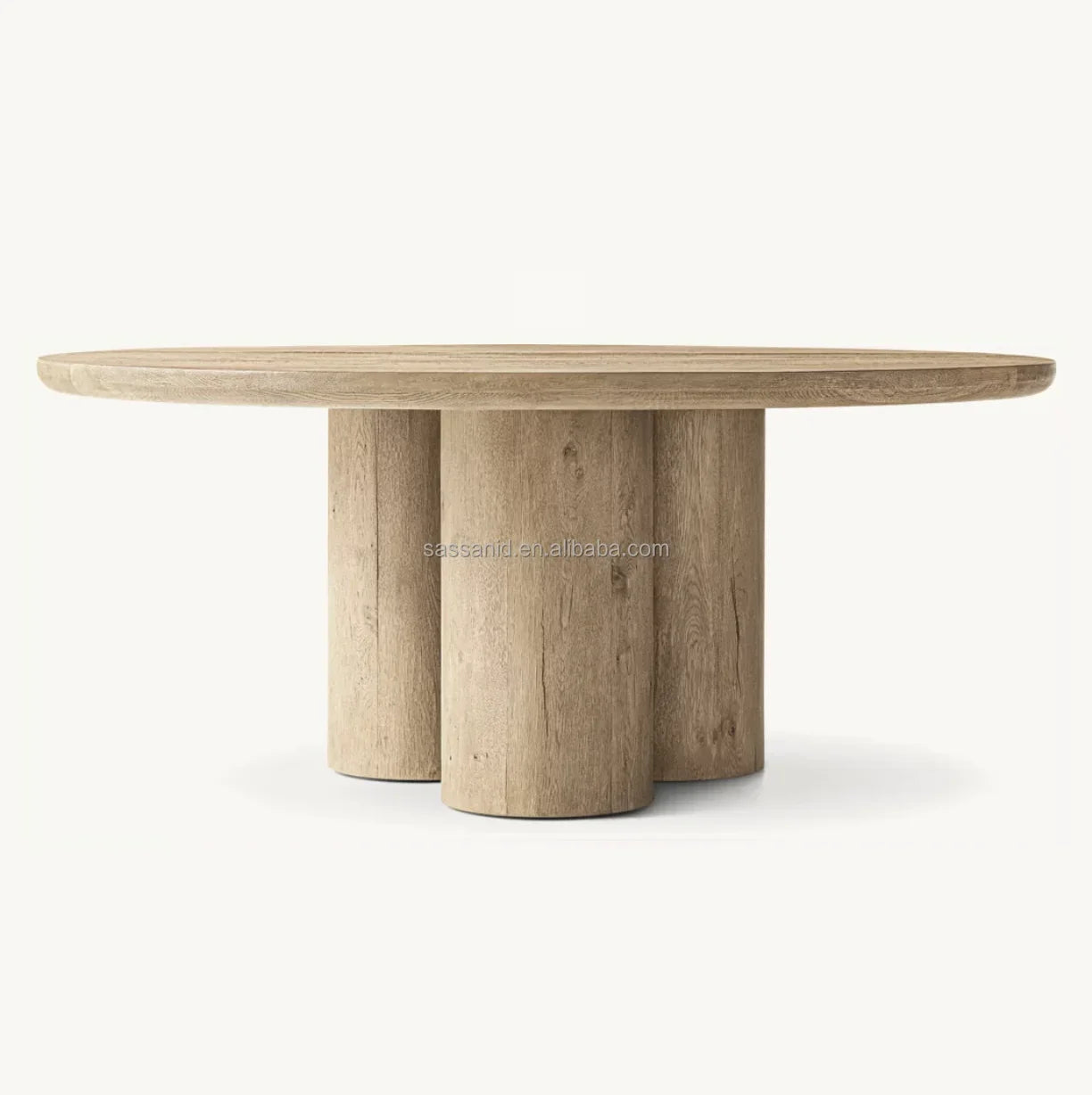 Oslo Round Dining Table – Cylinder Base Solid Oak Contemporary Statement Piece