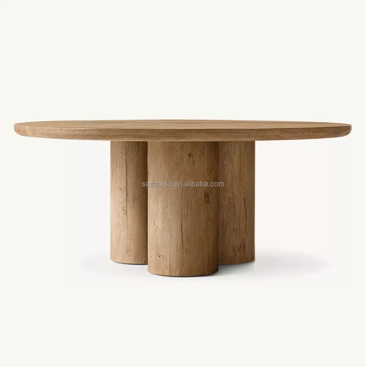 Oslo Round Dining Table – Cylinder Base Solid Oak Contemporary Statement Piece