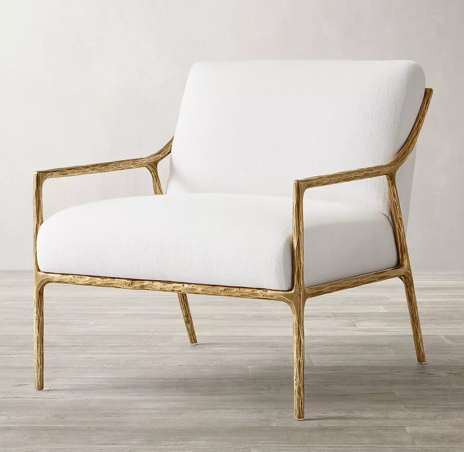 Thaddeus Slope Arm Chair – Hand Hammered Metal Statement Piece