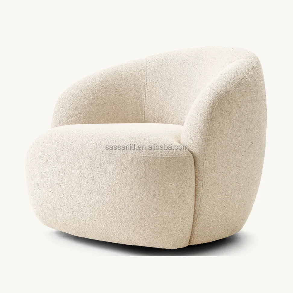 Luisa Swivel Chair – Barrelback Bouclé Statement Piece | 1601378721088