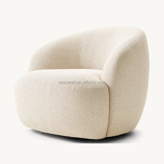 Luisa Swivel Chair – Barrelback Bouclé Statement Piece | 1601378721088