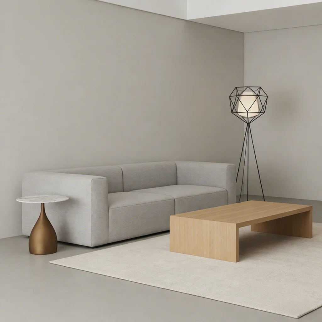 Luxury Round Marble Surface Steel Base Side Table Minimalist Elegant Italian Style